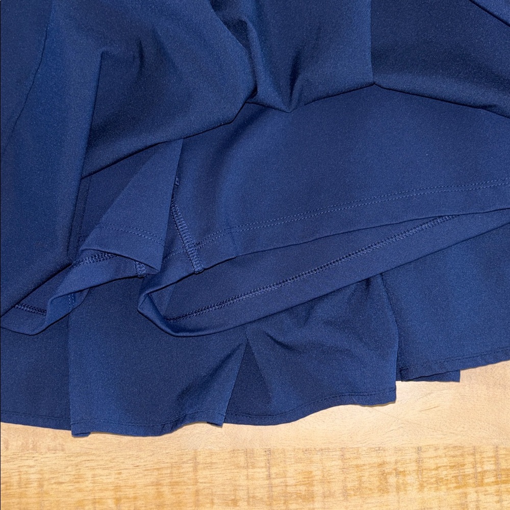 J Crew Factory Navy Skort Skirt Side Zip Large Activewear Athleisure Tennis Golf - Picture 2 of 5